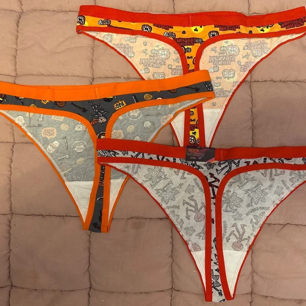 NEW Stranger‎ Things Women's 3pk Printed Cotton Thong Panties, Size XXL (20)